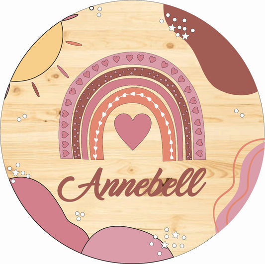 Personalised Pastel Rainbow - Wooden Beads Display