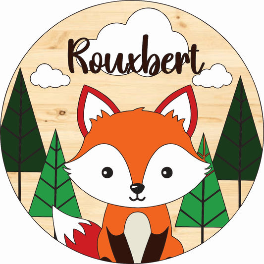 Personalised Funky Fox - Wooden Beads Display
