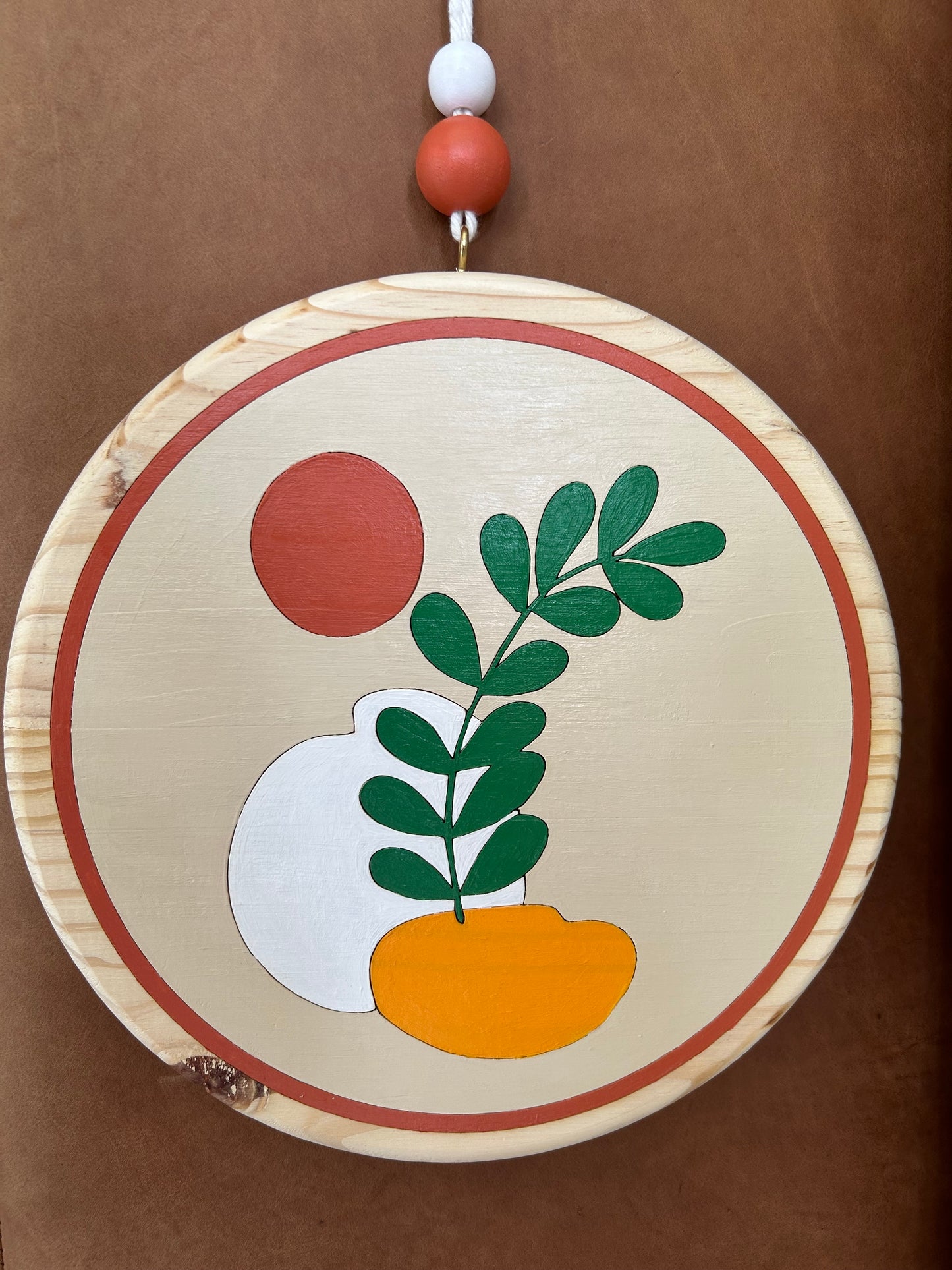 Mustard and Russet Leaf Abstract