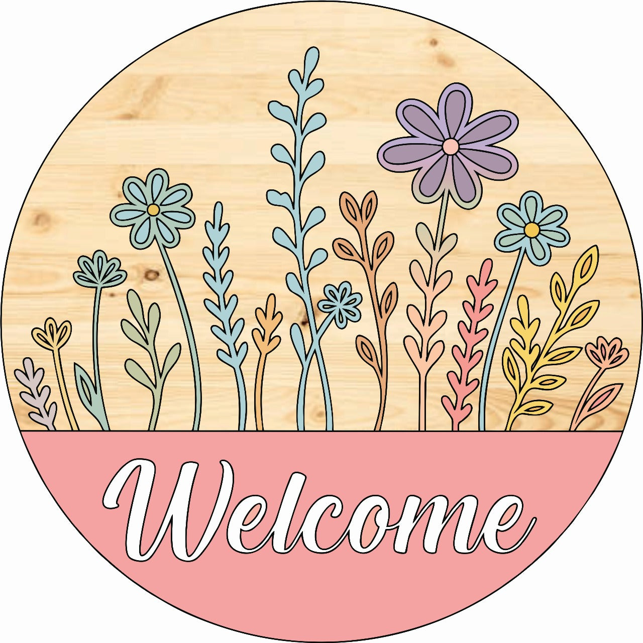 Welcome Floral - Wooden Beads Display
