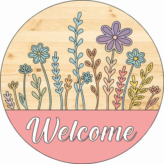 Welcome Floral - Wooden Beads Display