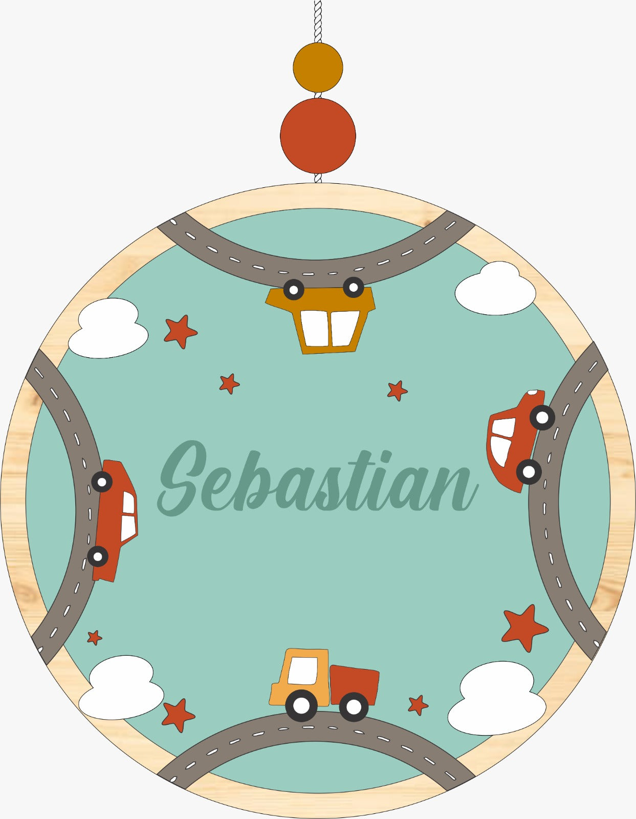 Personalised Mint Green Car Track