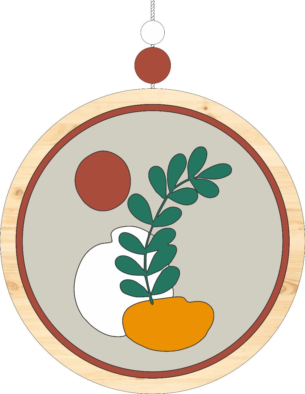 Mustard and Russet Leaf Abstract