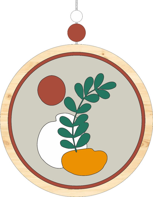 Mustard and Russet Leaf Abstract