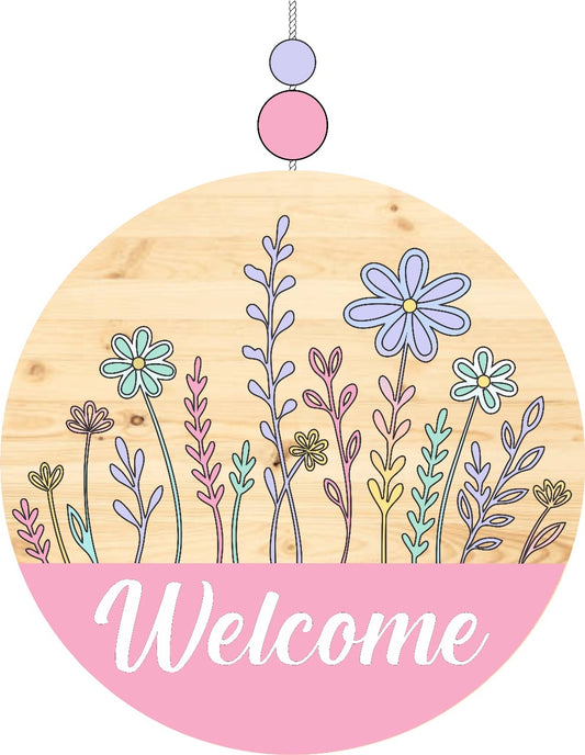 Welcome Floral Pink
