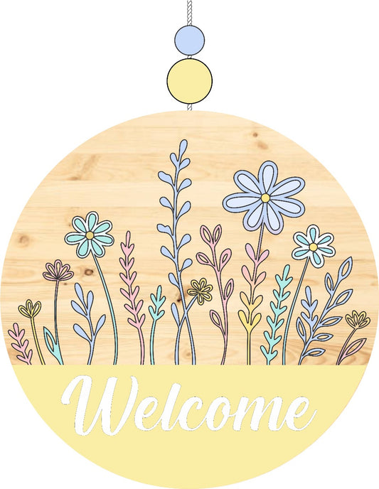 Welcome Floral Yellow